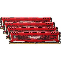 Crucial Ballistix Sport LT 64 GB (4 x 16 GB) DDR4-3000 CL15 Memory