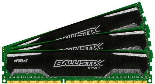 Crucial Ballistix Sport 6 GB (3 x 2 GB) DDR3-1600 CL9 Memory