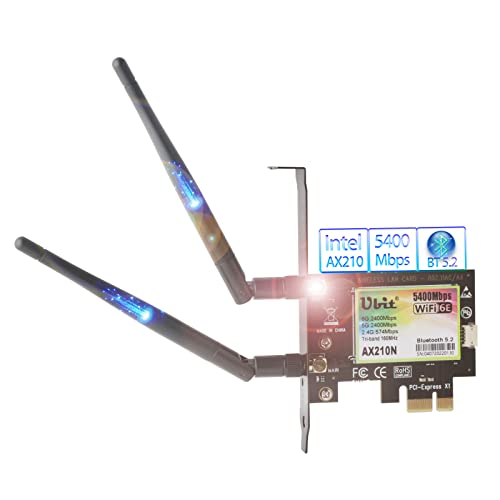 Ubit G10H-AX210S 802.11a/b/g/n/ac/ax PCIe x1 Wi-Fi Adapter